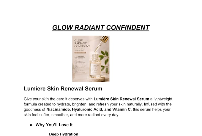 write SEO skincare serum content that boosts sales